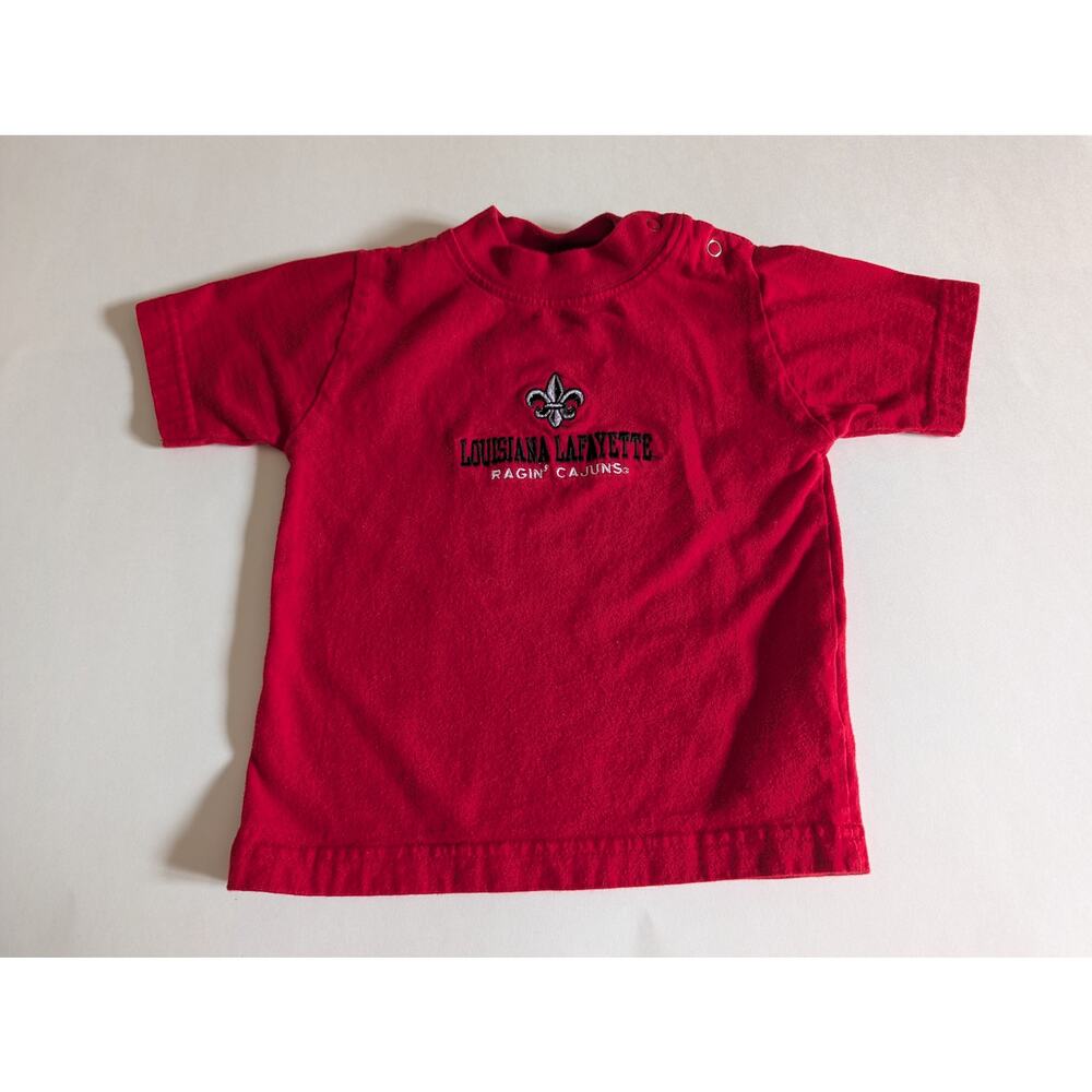 Louisiana Lafayette Ragin' Cajuns Baby Tee Red Oak Sportswear 12M Embroidered
